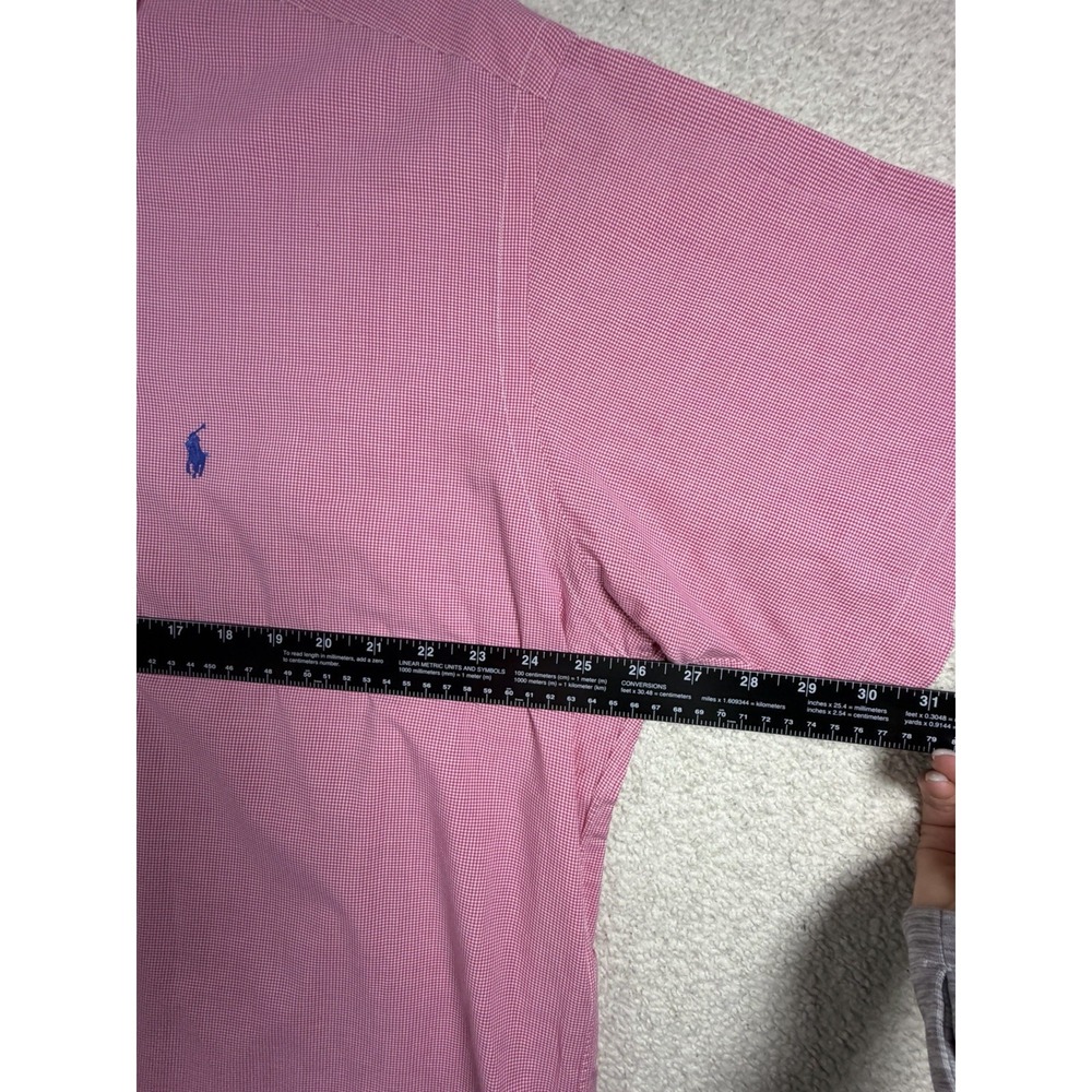 Ralph Lauren Blake Mens L Pink Gingham Short Sleeve Button Down Shirt Pony - Picture 6 of 7